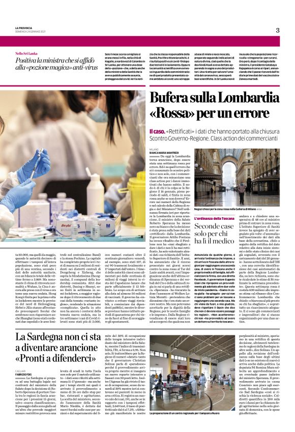 La Provincia di Sondrio 24/01/2021 La Provincia di Sondrio 24/01/2021