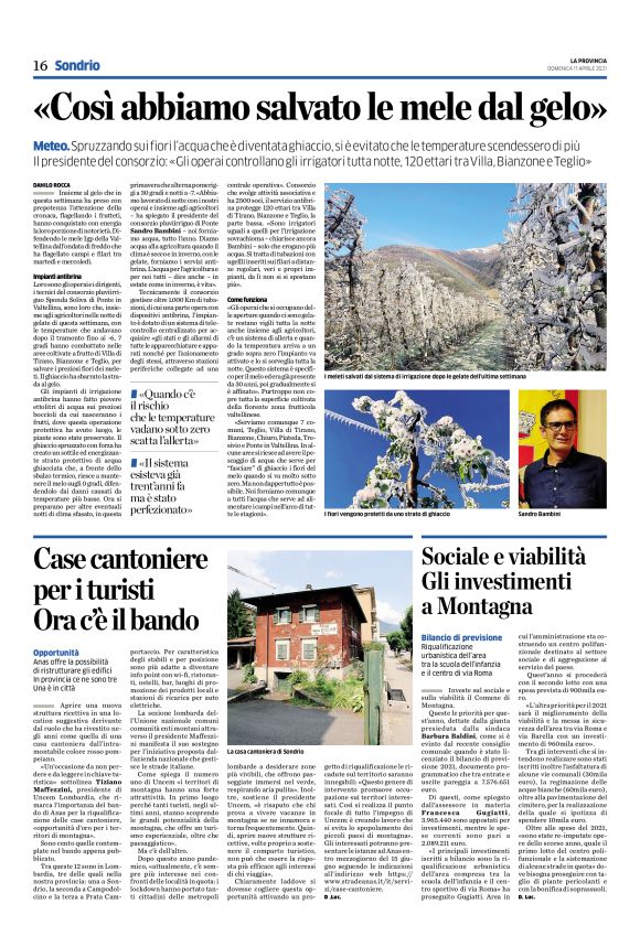 La Provincia di Sondrio 11/04/2021 La Provincia di Sondrio 11/04/2021